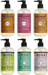 MRS. MEYER'S CLEAN DAY Liquid Hand Soap Fall Seasonal Variety, 1 Acorn Spice, 1 Mum, 1 Apple Cider, 1 Lemon Verbena, 1 Basil, 1 Lavender, 12.5 OZ Each, (1 Variety Pack)