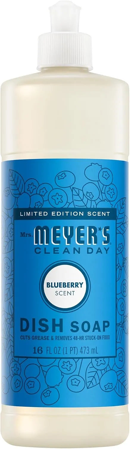 Mrs. MEYER'S CLEAN DAY Liquid Dish Soap, Blueberry Scent, 16 Fl Oz Bottle