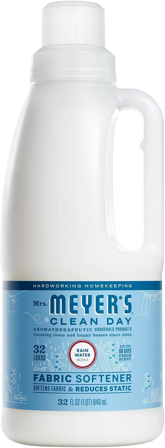MRS. MEYER'S CLEAN DAY Liquid Fabric Softener, Rain Water, 32 fl oz (Pack of 6)