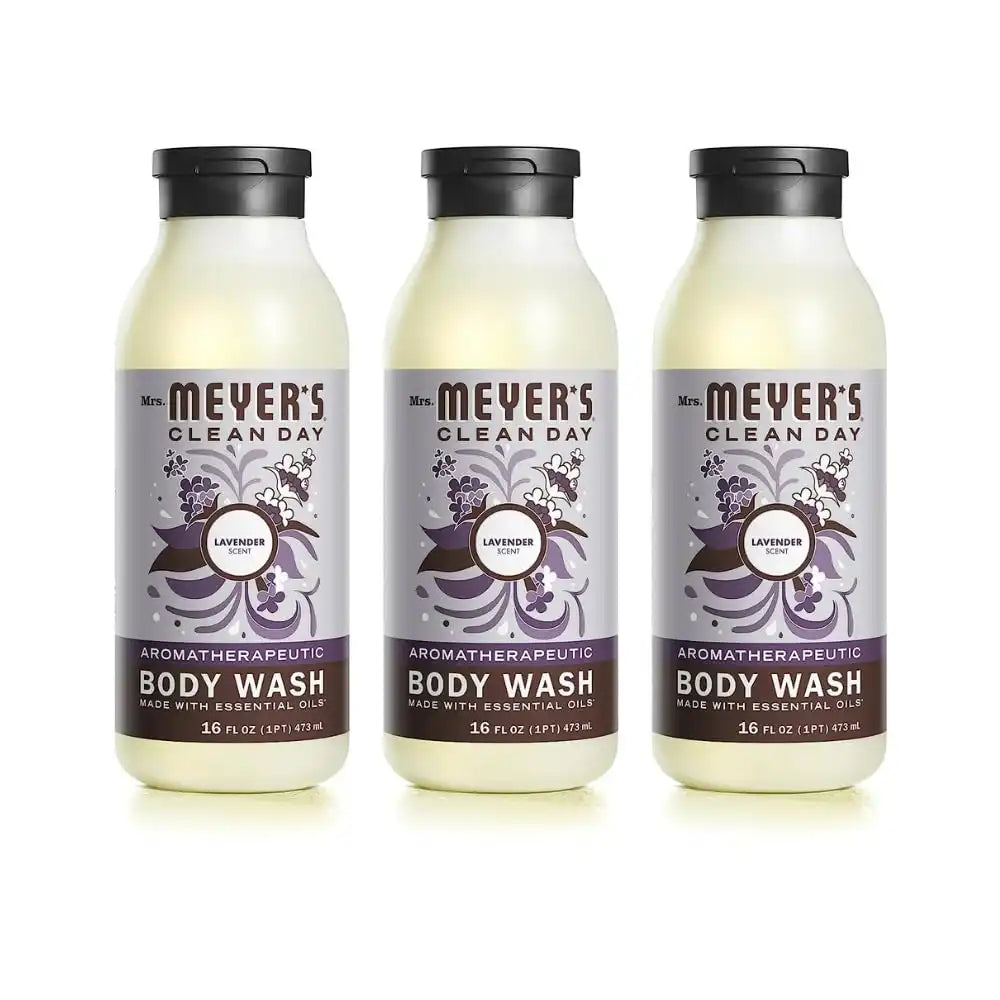Mrs. MEYER'S CLEAN DAY Body Wash, Lavender 16 Fl Oz (Pack of 3)