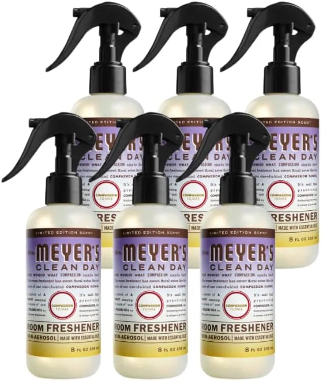 Mrs. Meyer's Clean Day Room Freshener, Compassion Flower Scent, 8 Fl Oz (Pack of 6)