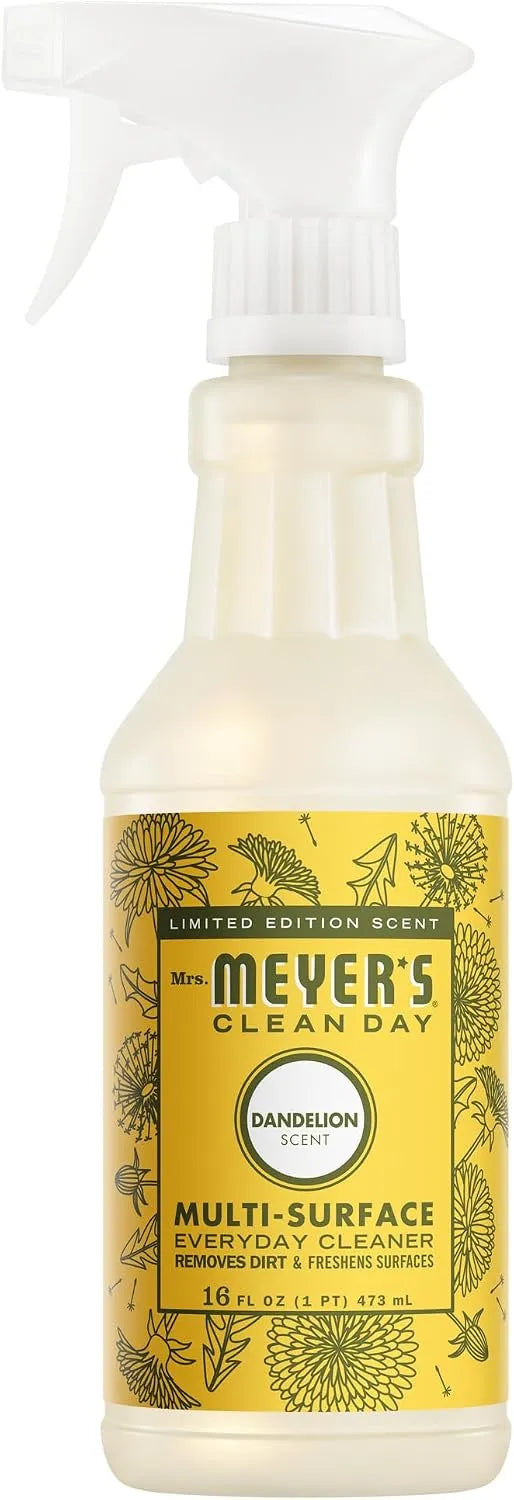 MRS. MEYER'S CLEAN DAY Multi-Surface Cleaner, Dandelion, 16 fl oz | Removes Dirt and Freshens Surfaces, Everyday Use, All-Purpose Cleaner, Cruelty Free, Made with Essential Oils