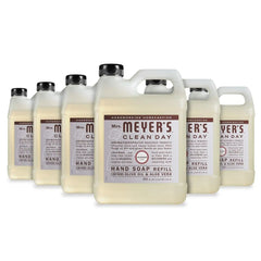 MRS. MEYER'S CLEAN DAY Hand Soap Refill, Made with Essential Oils, Lavender, 33 fl. oz - Pack of 6 | Moisturizing Liquid Hand Soap, Softens and Cleans Hands, Cruelty Free, Made with Essential Oils, Olive Oil, and Aloe Vera