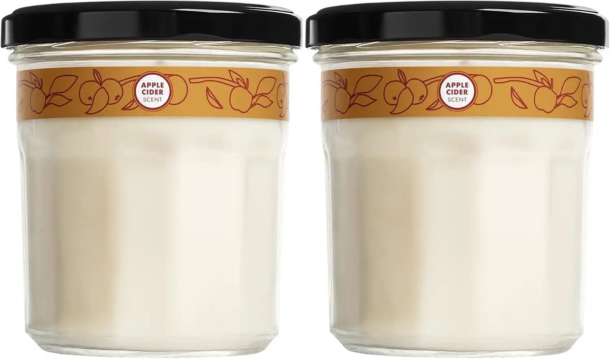MRS. MEYER'S Clean Day Soy Aromatherapy Candle, 35 Hour Burn Time, Made with Soy Wax and Essential Oils, Limited Edition Apple Cider, 7.2 oz - Pack of 2 | Fills Home with Long-Lasting Scent, 35 Hour Burn Time per Candle, Made with Soy Wax