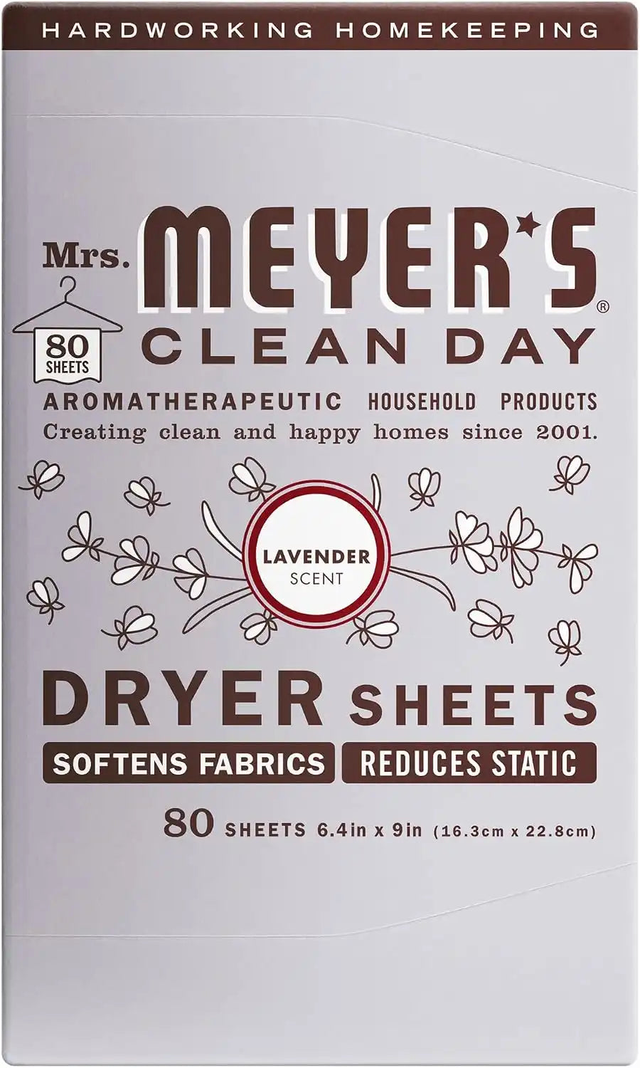MRS. MEYER'S CLEAN DAY Dryer Sheets, Lavender, 80 ct