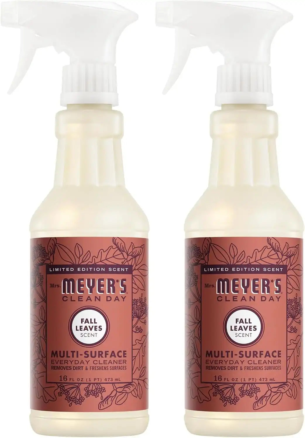 Mrs. MEYER'S CLEAN DAY Multi-Surface Everyday Cleaner,Fall Leaves Scent,16 Fl Oz Bottle,(Pack of 2)