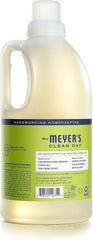 MRS. MEYER'S CLEAN DAY Laundry Detergent, Lemon Verbena, 64 fl oz | Brightens Colors, Removes Tough Stains, Up to 64 Loads a Bottle, Made with Essential Oils and Stain-Fighting Enzymes