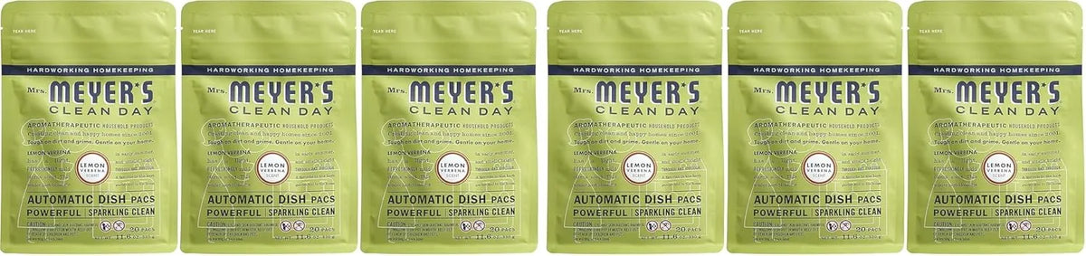 MRS. MEYER'S CLEAN DAY Automatic Dishwasher Pods, Lemon Verbena (Pack of 2)