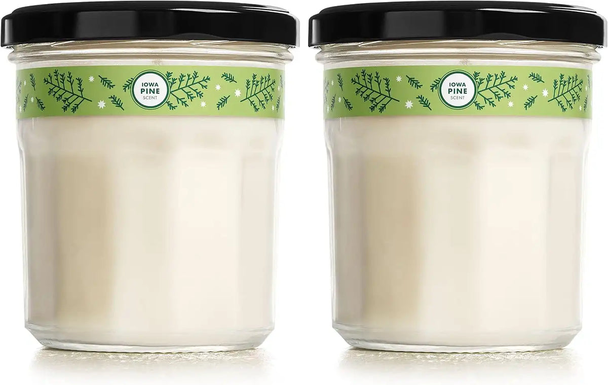 MRS. MEYER'S Clean Day Soy Aromatherapy Candle, 35 Hour Burn Time, Made with Soy Wax and Essential Oils, Limited Edition Iowa Pine, 7.2 oz - Pack of 2 | Fills Home with Long-Lasting Scent, 35 Hour Burn Time per Candle, Made with Soy Wax