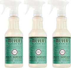 MRS. MEYER'S CLEAN DAY Multi-Surface Everyday Cleaner, Basil Scent, 16 Fl Oz Bottle - 3 Pack | Removes Dirt and Freshens Surfaces, Everyday Use, All-Purpose Cleaner, Cruelty Free, Made with Essential Oils