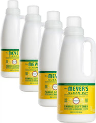 MRS. MEYER'S CLEAN DAY Liquid Fabric Softener,Infused with Essential Oils,Paraben Free,Honeysuckle,32 oz (32 Loads),(Pack of 4)