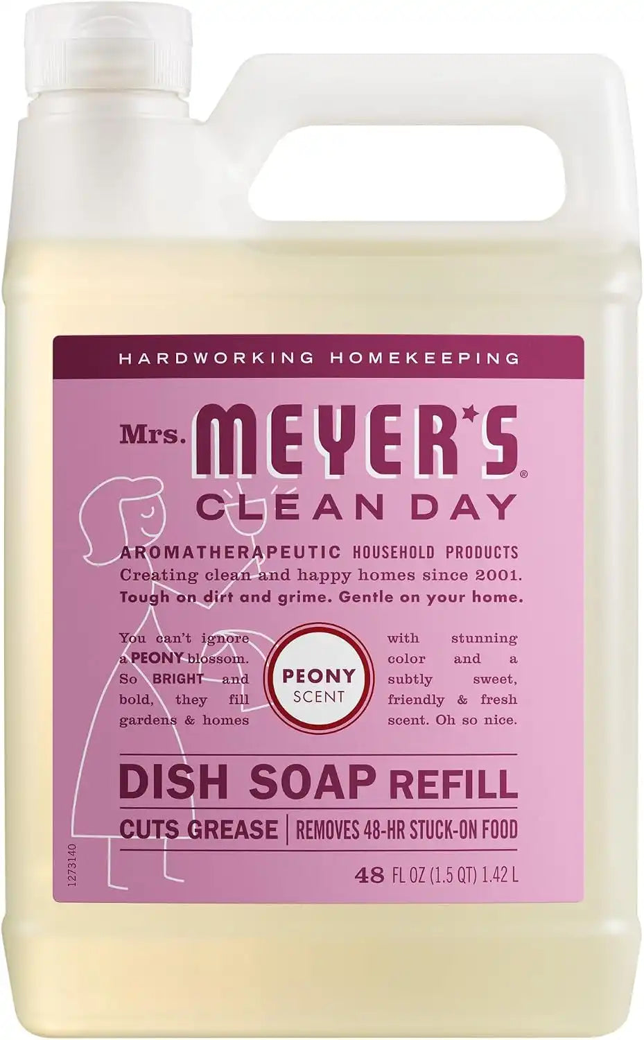 MRS. MEYER'S CLEAN DAY Liquid Dish Soap Refill, Peony, 48 fl. oz