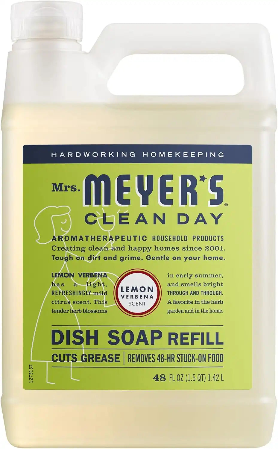 Mrs. Meyer's Clean Day, Liquid Dish Soap Refill, Lemon Verbena, 48 Fl Oz