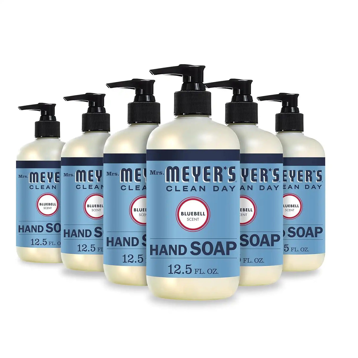 MRS. MEYER'S CLEAN DAY Hand Soap, Made with Essential Oils, Bluebell, 12.5 fl. oz - Pack of 6