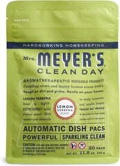 MRS. MEYER'S CLEAN DAY Automatic Dishwasher Pods, Lemon Verbena, 20 Count