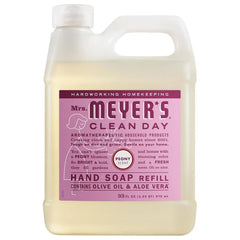 MRS. MEYER'S CLEAN DAY Liquid Hand Soap Refill, Peony Scent, 33 fl oz | Moisturizing Liquid Hand Soap, Softens and Cleans Hands, Cruelty Free, Made with Essential Oils, Olive Oil, and Aloe Vera