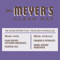 MRS. MEYER'S CLEAN DAY Dryer Sheets, Fabric Softener, Reduces Static, Infused with Essential Oils, Compassion Flower, 80 Count (Pack of 3)