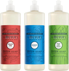 Mrs. MEYER'S Clean Day Dish Soap 16 FL OZ Each, Fresh Cut Grass, Tomato Vine, Blueberry, 1 CT (Variety Pack)
