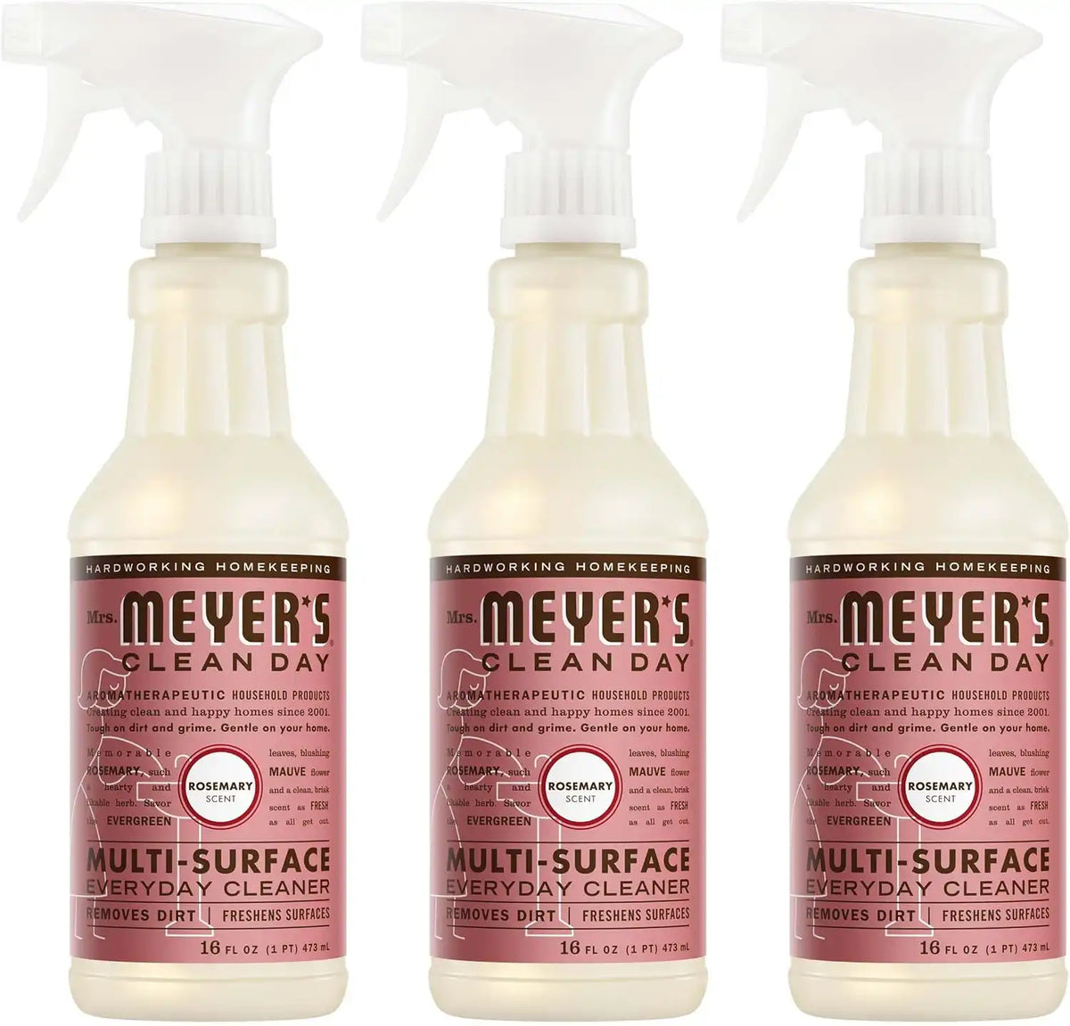 MRS. MEYER'S CLEAN DAY Multi-Surface Everyday Cleaner, Rosemary Scent, 16 Ounce Bottle, Pack of 3