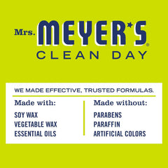 MRS. MEYER'S CLEAN DAY Scented Soy Aromatherapy Candle, 25 Hour Burn Time, Made with Soy Wax and Essential Oils, Lemon Verbena, 4.9 oz