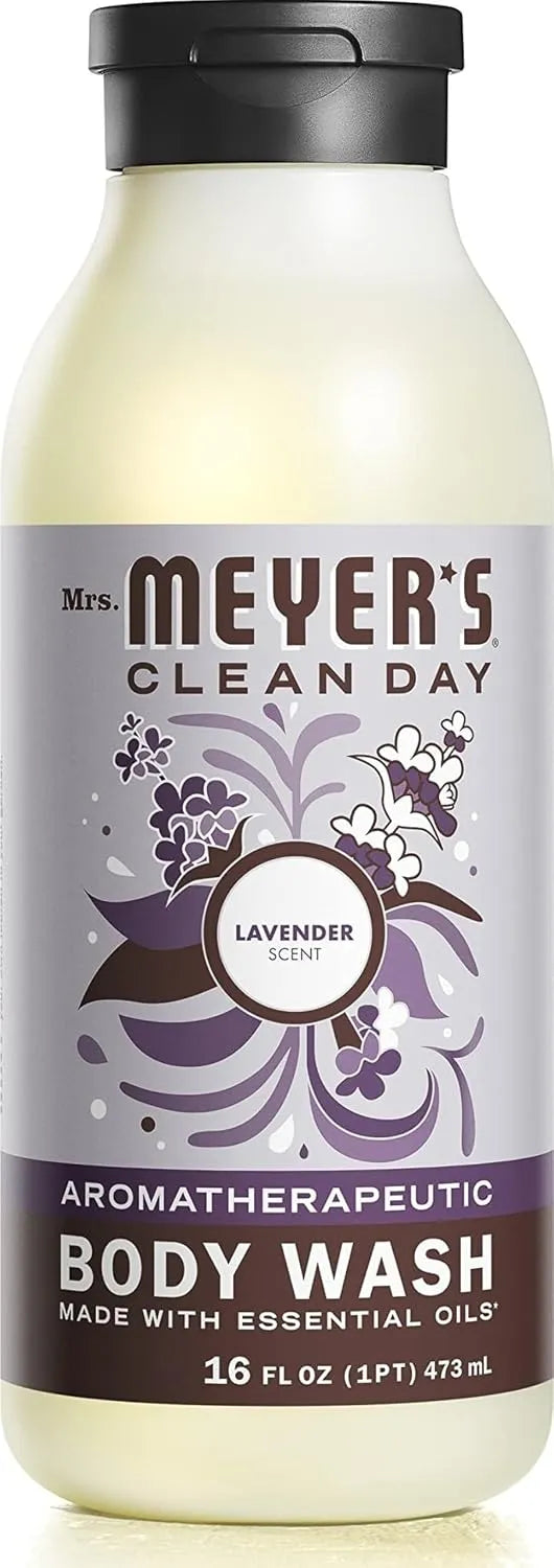 MRS. MEYER'S CLEAN DAY Moisturizing Body Wash for Women and Men, Shower Gel Formula Made with Essential Oils, Lavender, 16 oz