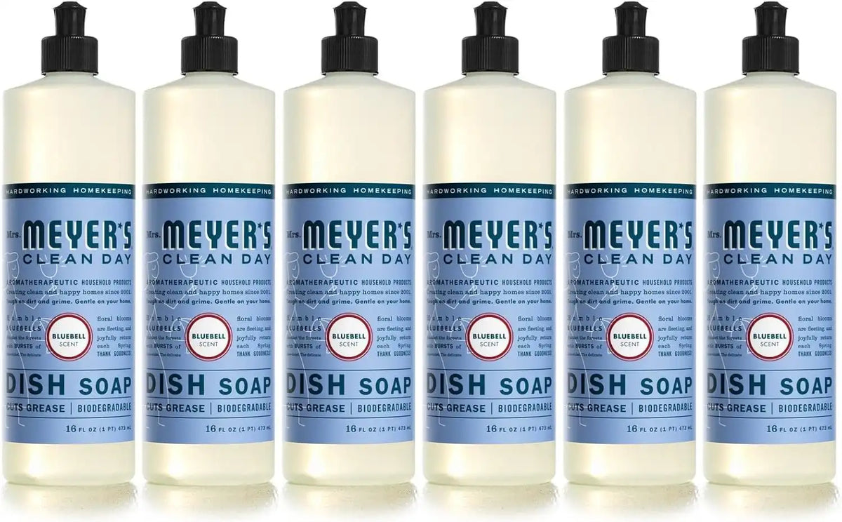 MRS. MEYER'S CLEAN DAY Liquid Dish Soap, Bluebell, 16 fl. oz - Pack of 6