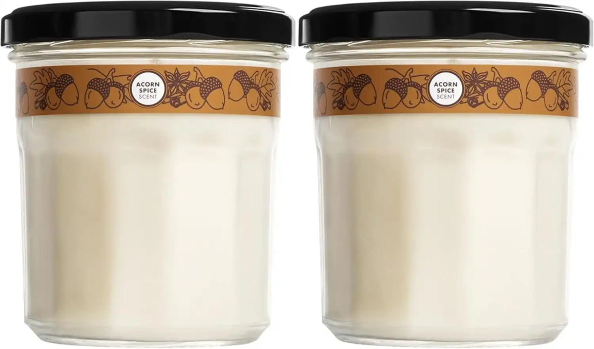 Mrs. Meyer's Soy Aromatherapy Candle, 35 Hour Burn Time, Made with Soy Wax and Essential Oils, Limited Edition Acorn Spice, 7.2 oz - Pack of 2