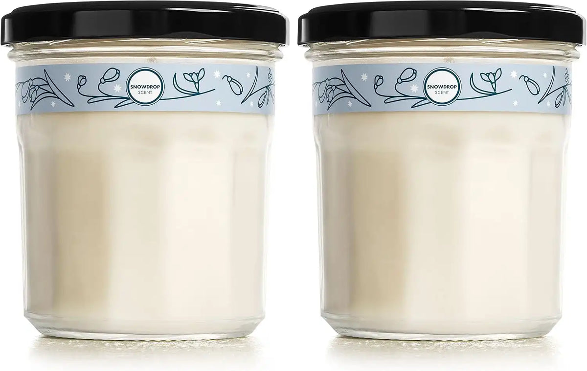 MRS. MEYER'S CLEAN DAY Soy Aromatherapy Candle, 35 Hour Burn Time, Made with Soy Wax and Essential Oils, Limited Edition Snowdrop, 7.2 oz - Pack of 2