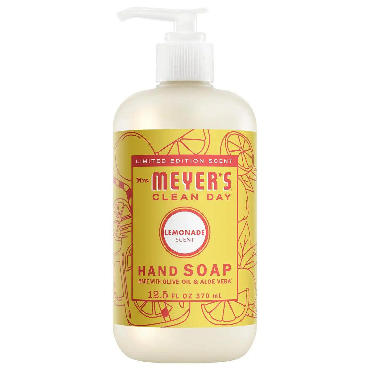 Mrs. MEYER'S CLEAN DAY Hand Soap, Lemonade Scent, 12.5 Fl Oz Bottle