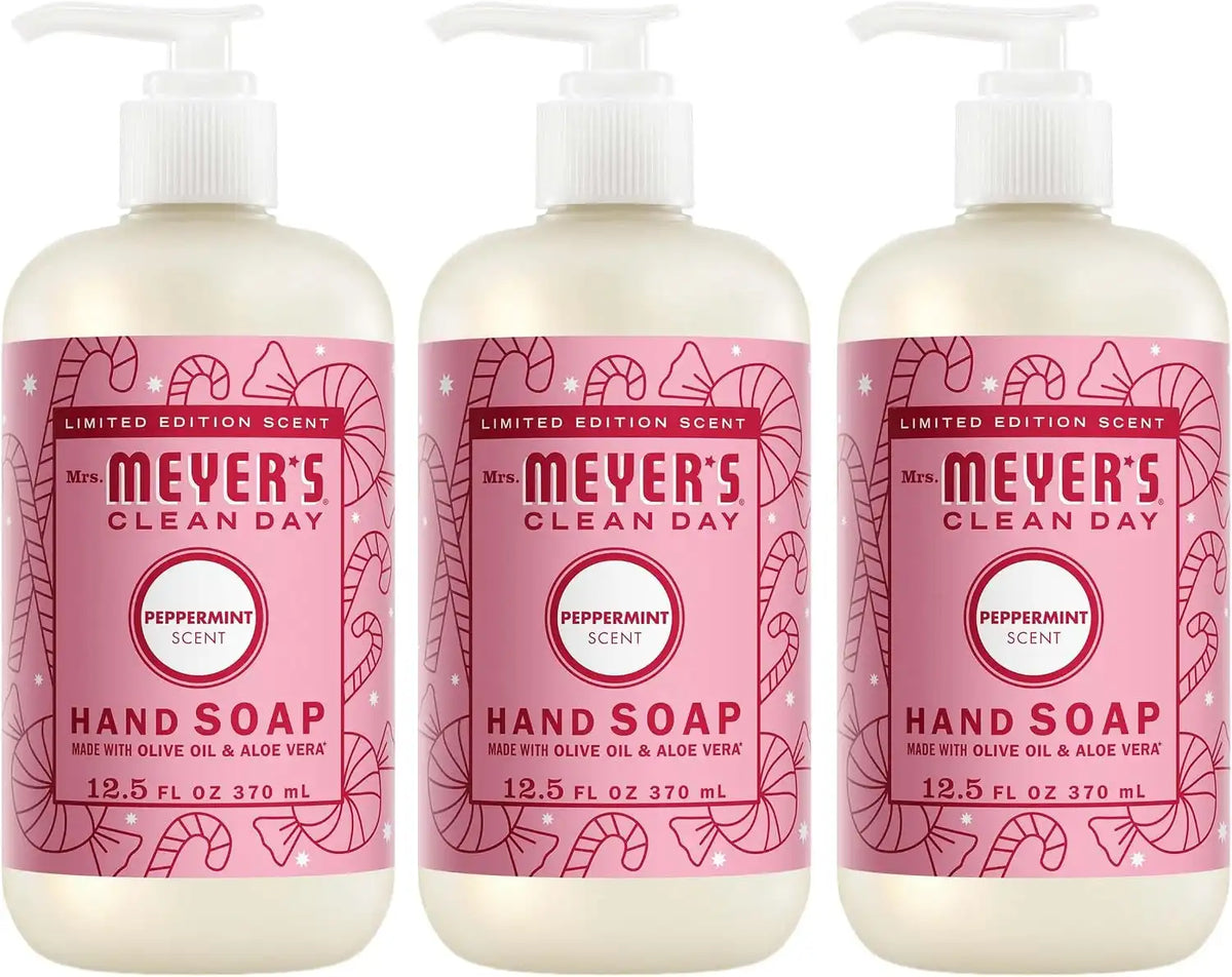 Mrs. MEYER'S Clean Day Liquid Hand Soap, Peppermint, 12.5 oz (Pack of 3)