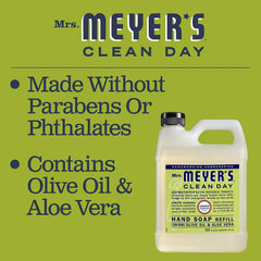 MRS. MEYER'S CLEAN DAY Hand Soap Refill, Made with Essential Oils, Lemon Verbena, 33 Fl. Oz - Pack Of 2
