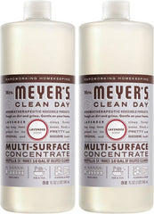 MRS. MEYER'S CLEAN DAY Multi-Surface Everyday Concentrate, Lavender Scent, 32 Fl Oz Bottle - 2 Pack | Dilute with Water for Powerful Cleaner, Makes Up to 16 Gallons per Bottle, Removes Dirt and Freshens Surfaces