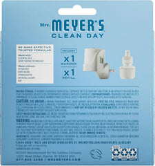 MRS. MEYER'S CLEAN DAY Scented Oil, Rain Water, 1 Warmer and Refill | Freshens Home with Premium Scent, Plug-In, Diffuser & Air Freshener Kit, Recyclable Glass Refills, 67 fl oz Refill