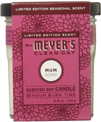 MRS. MEYER'S CLEAN DAY Soy Aromatherapy Candle, 35 Hour Burn Time, Made with Soy Wax and Essential Oils, Mum, 7.2 oz