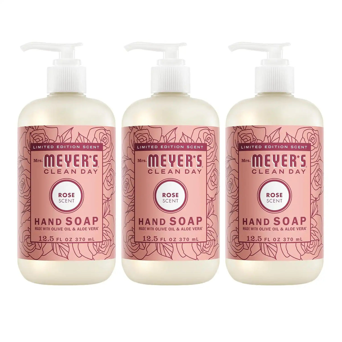 MRS. MEYER'S CLEAN DAY Liquid Hand Soap Rose (12.5 Fl Oz (Pack of 3))