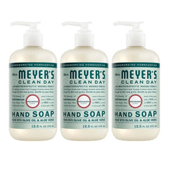 MRS. MEYER'S CLEAN DAY Hand Soap, Birchwood Scent, 12.5 Fl Oz Bottle - 3 Pack | Moisturizing Liquid Hand Soap, Softens and Cleans Hands, Cruelty Free, Made with Essential Oils, Olive Oil, and Aloe Vera