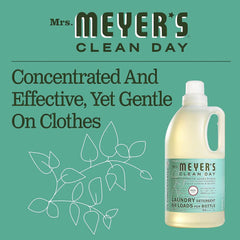 MRS. MEYER'S CLEAN DAY Liquid Laundry Detergent, Infused with Essential Oils, Basil, 64 oz - Pack of 2 (128 Loads)
