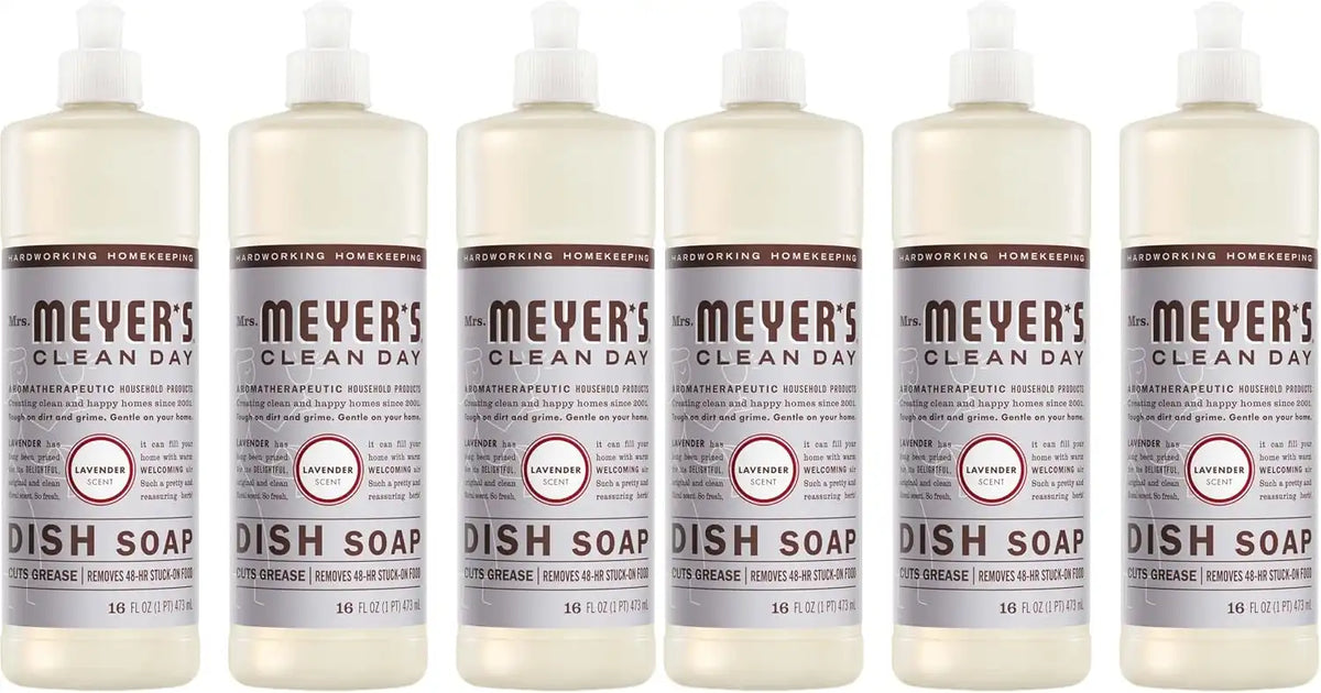 Mrs. MEYER'S CLEAN DAY Liquid Dish Soap, Lavender, 16 fl. oz -, 3 Count (Pack of 2)