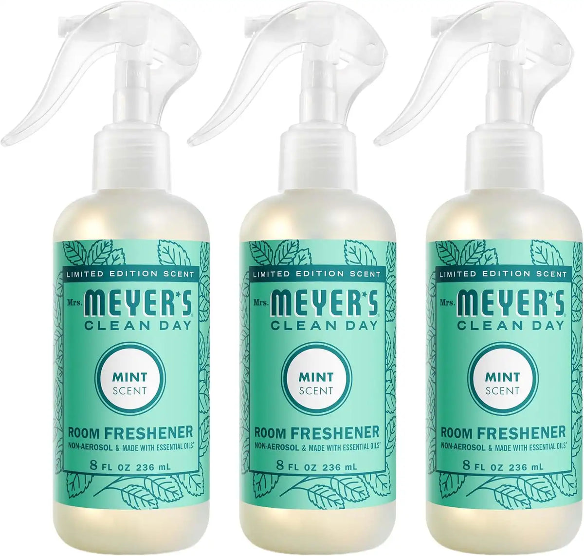 MRS. MEYER'S CLEAN DAY Room Spray, Mint Scent, 8 Fl Oz Bottle - 3 Pack