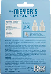 MRS. MEYER'S CLEAN DAY Premium Scented Oil, Rain Water, 2 Refills | Air Freshener Refills for Home, 0.67oz Recyclable Glass Refills, Works with Mrs. Meyer's Plug In Diffuser (Sold Separately)