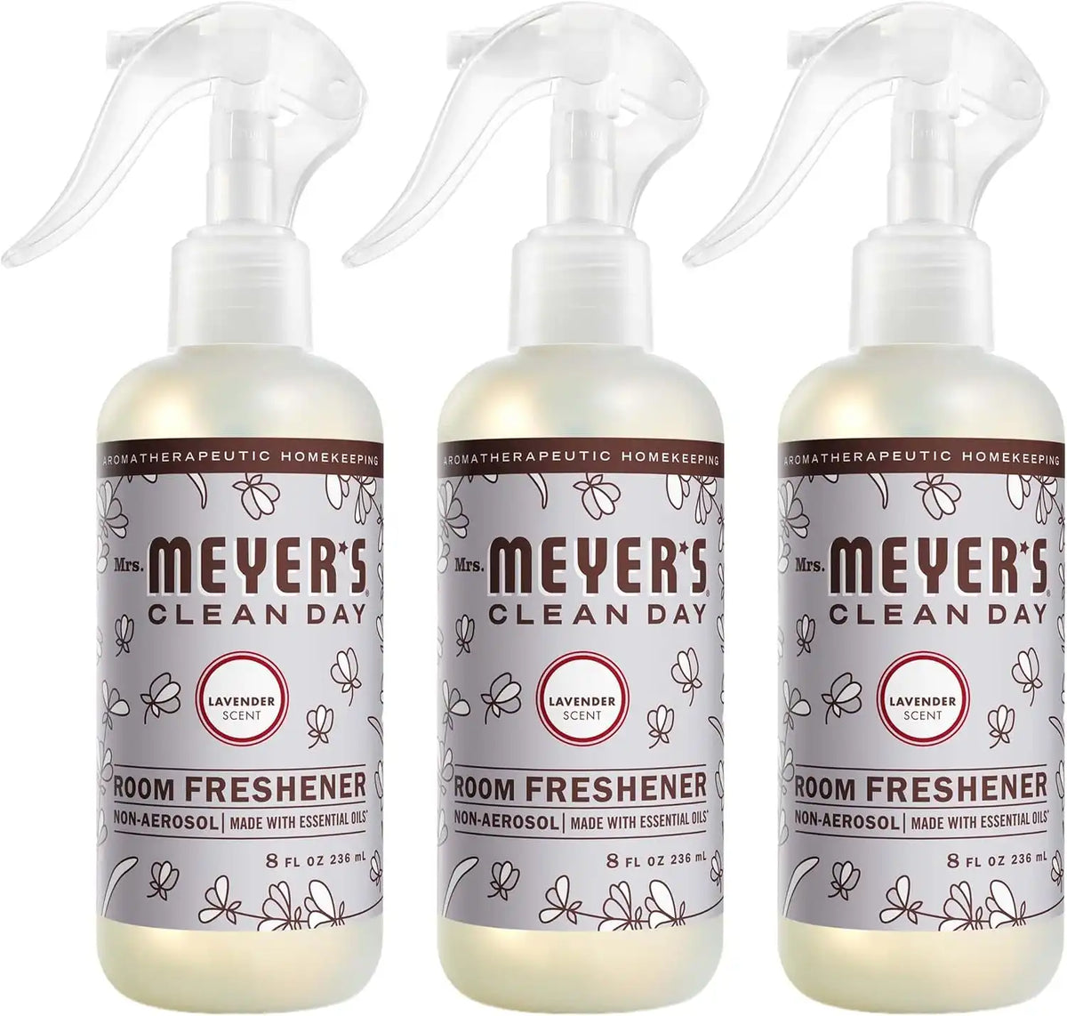 MRS. MEYER'S CLEAN DAY Room Spray, Lavender Scent, 8 Fl Oz Bottle - 3 Pack