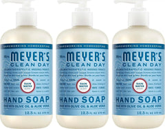 MRS. MEYER'S CLEAN DAY Hand Soap, Rain Water Scent, 12.5 Fl Oz Bottle - 3 Pack | Moisturizing Liquid Hand Soap, Softens and Cleans Hands, Cruelty Free, Made with Essential Oils, Olive Oil, and Aloe Vera
