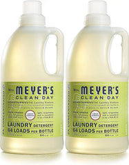MRS. MEYER'S CLEAN DAY Laundry Detergent, Lemon Verbena, 64 fl oz, 2 Pack | Brightens Colors, Removes Tough Stains, Up to 64 Loads a Bottle, Made with Essential Oils and Stain-Fighting Enzymes